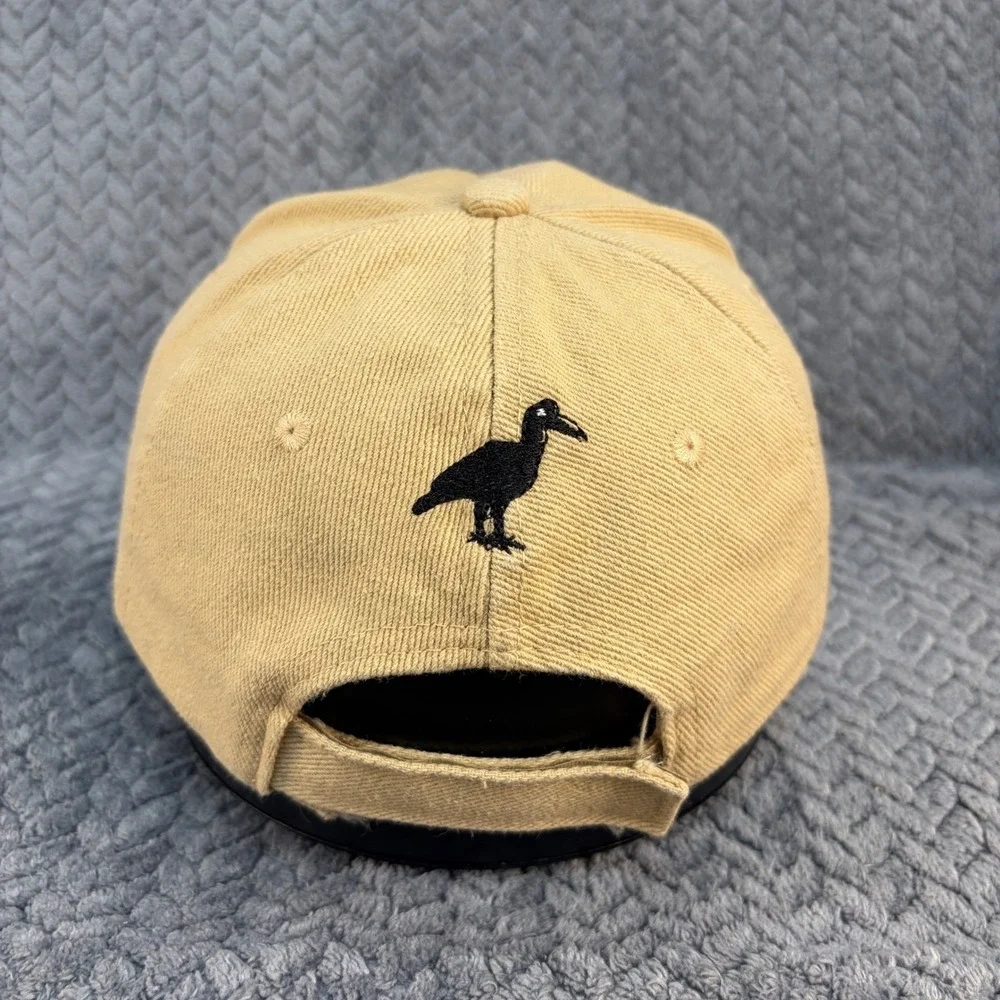 Buutu Safaris Mens Tan Khaki Embroidered Bird Logo Baseball Hat Adjustable Cap